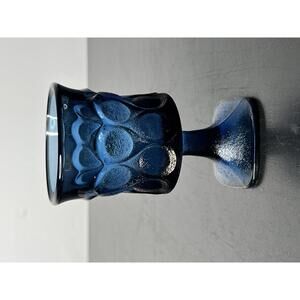 Mid Century Modern Noritake Spotlight (6) Blue Wine Goblet 8 oz Glass Set